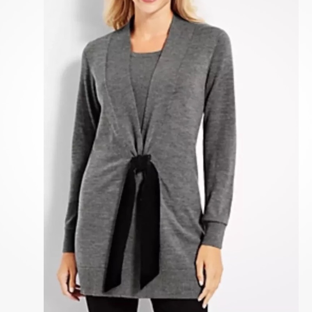 NWT Talbots Merino Wool Belted Duster Long Cardigan size medium